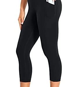 CRZ YOGA Womens Brushed Naked Feeling Workout Capri Leggings Pockets 19" - High Waisted Gym Athletic Tummy Control Yoga Pants