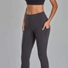 Oalka Women's Yoga Capris Running Pants Workout Leggings - Image 6