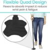 Vive Self Standing Cane Tip - 3/4 Inch Replacement - Heavy Duty Rubber Quad Base for Walking, Folding & Medical Canes - Stable Grip Traction Attachment - for Men, Women, Elderly & Seniors (Black) - Image 8