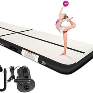 Gymnastics Air Mat, Sailnovo Inflatable Air Mat Tumble Track Training Tumbling Mat with Electric Pump, 20ft 16ft 13ft 10ft, 4in 8in Thickness for Home Use Gym Cheerleading Yoga Beach