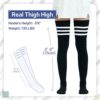 Kayhoma Extra Long Cotton Stripe Thigh High Socks Over the Knee High Plus Size Stockings - Image 2