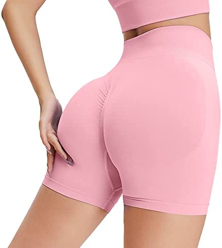 eoeoo Women's Athletic Butt Lifting Shorts Seamless Workout Scrunch High Waist Gym Yoga Biker Shorts - Image 2