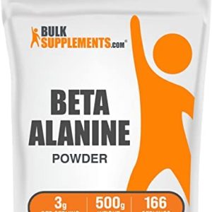 BULKSUPPLEMENTS.COM Beta Alanine Powder - Beta Alanine 3000mg - Beta Alanine Pre Workout - Beta Alanine BCAA - Beta Alanine Supplements - 3g (3000mg) per Serving (500 Grams - 1.1 lbs)