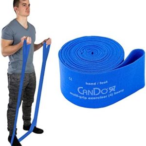 CanDo Multi-Grip 6 Foot Exercise Resistance Band with Hand/Foot Loops for Total Body Workouts, Training, Rehab, Stretching and Therapy