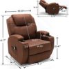 QKFF Swivel Rocker Recliner Chair with Massage and Heat, 360 Degree Swivel Nursery Rocking Manual Recliners, Overstuffed Fabric Single Sofa Reclining Chair with 2 Cup Holders 4 Pockets for Living Room - Image 3