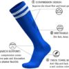 VWU Unisex Knee High Double Stripes Athletic Soccer Football Tube Socks for Adults&Children - Image 2