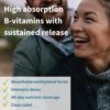 Super B-Complex – Methylated Sustained Release B Complex & Vitamin C, Folate & Methylcobalamin, Vegan, Energy, Heart & Brain Function, 180 Small Tablets - Image 2