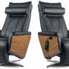 Svago SV500 Swivel Dual Power Infinite Position Zero Anti Gravity Recliner Chair with Heat and Air Massage - Black Top Grain Leather - Image 4
