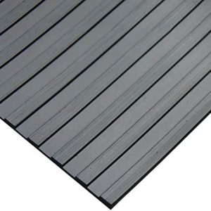 Rubber-Cal - 03_168_W_WR_08 Wide Rib Corrugated Rubber Floor Mat, 3 mm Thick x 4' x 8' Utility Runner, Black