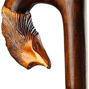 Orsus Wooden Walking Cane for Women Walking Stick Fox Hand Carved Stick 36" Womens Stick