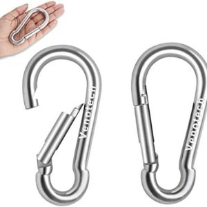 4 Inch Heavy Duty Carabiner Clips,Extra Large Stainless Steel Carabiner for Gym,2 Pcs Snap Hooks