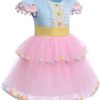 AWIBMK Girls Carnival Costume Halloween Party Cosplay Outfits Kids Circus Birthday Princess Tutu Dress with Headband 2PSC - Image 3