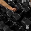 WF Athletic Supply Rubber Encased Hex Dumbbells with Rubber Grip Contoured Handle for Muscle Toning, Strength Building & Full Body Workout - Image 5