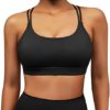 MOOSLOVER Women Strappy Sports Bra Crisscross Back Yoga Bras Padded Backless Medium Support Tops - Image 2