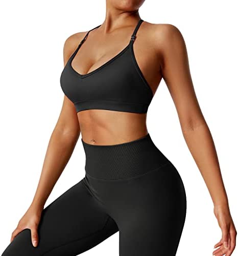 DOULAFASS Sports Bras for Women Fitness Cross Back Padded Workout Yoga Bra Tops - Image 6