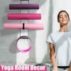 5-Tiers Yoga Mat Holder Wall Mount, Metal Storage Rack for Yoga Mat/Wheels, Foam Roller and Block etcs, Wall Rack Organizer with 3-Hooks for Hanging Stretching Strap & Resistance Bands, Yoga Room/Home Gym Decor - Image 3
