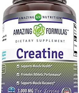 Amazing Formulas Creatine 3000Mg Per Serving 500 Capsules (Non-GMO)- Supports Muscle Health & Recovery* - Promotes Athletic Performance