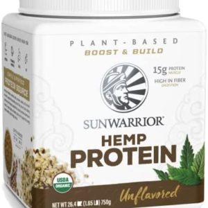Sunwarrior Vegan Protein Powder with BCAA | Organic Hemp Seed Protein Gluten Free Non-GMO Dairy Free Soy Sugar Free Low Carb Plant Based Protein Powder | Vanilla 32 SRV 800 G | Warrior Blend