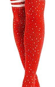 Lookswe Womens Over Knee High Socks Sexy Sparkle Rhinestone Stockings Long Casual Socks
