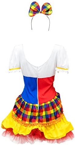Cutie Clown Women's Halloween Costume Sexy Harlequin Circus Performer Dress - Image 2