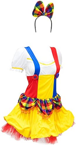 Cutie Clown Women's Halloween Costume Sexy Harlequin Circus Performer Dress - Image 3