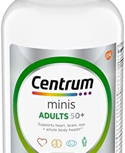 Centrum Minis Silver Multivitamin for Adults 50 Plus, Multimineral Supplement, Vitamin D3, B-Vitamins, Gluten Free, Non-GMO Ingredients, Supports Memory and Cognition in Older Adults - 320 Ct
