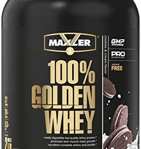 Maxler 100% Golden Whey Protein - 24g of Premium Whey Protein Powder per Serving - Pre, Post & Intra Workout - Fast-Absorbing Whey Hydrolysate, Isolate & Concentrate Blend - Cookies & Cream 2 lbs