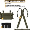 KRYDEX Tactical Chest Rig with Triple 5.56 / 7.62 Mag Pouch Insert 9mm Mag Pouches and X Harness - Image 6