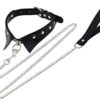 JNKET Punk Hauling Chain PU Leather Collar Necklace Neck Strap Gothic NightClub Goth Leash Belts Adjustable Size - Image 2