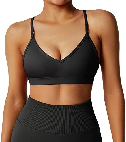 DOULAFASS Sports Bras for Women Fitness Cross Back Padded Workout Yoga Bra Tops - Image 4