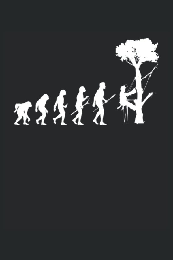 Tree Surgeon Notebook Journal: Arborist Funny Gifts Idea With Graphic of Mens Evolution to Arborist. Wide Ruled Blank Lined paper. Journal, Diary, ... Book, Workbook. 6x9 110 pages (55 sheets)