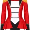 TiaoBug Women's Circus Ringmaster Halloween Cosplay Costume Showman Long Sleeve Jumpsuit with Bow Tie - Image 5