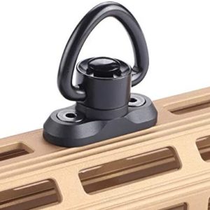 Sawke QD Sling Swivel Sling Mount 1 Inch Gun Sling Attachment, QD Sling Swivel Mount for Rail, Rifle Sling Adapter Attachment with Quick Release Button (for Two Point Sling) (Black)