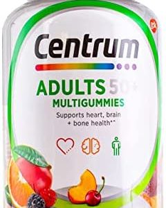 Centrum MultiGummies Gummy Multivitamin for Adults 50 Plus, Multivitamin/Multimineral Supplement with Calcium, Zinc and Vitamins B and D, Assorted Fruit Flavor - 90 Count