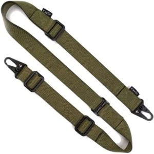 KAYLLE 2-Point Rifle Sling - Premium Shotgun Sling with Upgraded Metal Hook Fits Any Weapon - Durable & Quick Length Adjust - Multi Use for Hunting, Sniper, Shooting & Emergency Situations