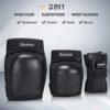 Gonex Skateboard Skate Pads, Elbow Pads Knee Pads with Wrist Guards 3 in 1 Protective Gear Set for Adult Youth Kids in Skateboarding Skating Roller Skating Scooter Cycling Biking Bicycle, Black M - Image 2