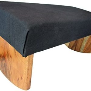 Meditation Bench by Waterglider International, Sustainable Acacia Wood, Curved Bottom Edge for Adjusting into Perfect Position