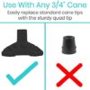 Vive Self Standing Cane Tip - 3/4 Inch Replacement - Heavy Duty Rubber Quad Base for Walking, Folding & Medical Canes - Stable Grip Traction Attachment - for Men, Women, Elderly & Seniors (Black) - Image 4