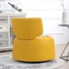HoRunzelin 29" Wide Modern PU Leather Swivel Barrel Chair,Comfortable Round Accent Sofa Chair,Lounge Chair for Office Leisure Area,Clubs,Living Room,Bedroom,Yellow - Image 7