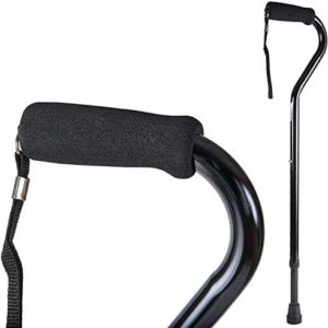 DMI Walking Cane and Walking Stick for Adult Men and Women, FSA Eligible, Lightweight and Adjustable from 33-37 Inches, Supports up to 250 Pounds with Ergonomic Hand Grip and Wrist Strap, Black