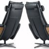 Svago SV500 Swivel Dual Power Infinite Position Zero Anti Gravity Recliner Chair with Heat and Air Massage - Black Top Grain Leather - Image 5