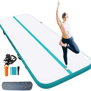 HOEXISUP Inflatable Air Gymnastics Mat, Training Tumbling Mat,10ft/13ft/16ft Air Tumble Tracks,Air Training Mats with Electric Air Pump for Indoor/Gym/Outdoor/Yoga/Water/School Use