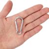 16PCS Small Carabiner Caribeaner Clip 1.89" Spring Snap Hook Key Chain Clip Spring-Loaded Gate Aluminum D Ring Carabiners for Backpacking Camping, Hiking, Outdoor Gym, Silver - Image 4
