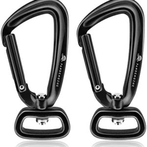 PANDENGZHE Locking Carabiner Clips 2.5" with Swivel Ring for Securing Pets, Dog Leash Harness, Camping, Hiking, Backpack, Keychains