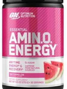 Optimum Nutrition Amino Energy - Pre Workout with Green Tea, BCAA, Amino Acids, Keto Friendly, Green Coffee Extract, Energy Powder - Watermelon, 30 Servings (Packaging May Vary)