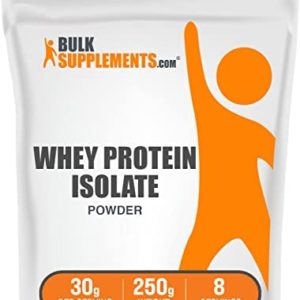 BULKSUPPLEMENTS.COM Whey Protein Isolate Powder - Whey Protein - Flavorless Protein Powder - Unflavored Whey Protein Powder - 30g per Serving, 8 Servings of Pure Protein Powder (250 Grams - 8.8 oz)