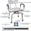 360 Degree Heavy Duty Swivel Shower Chair with Armrests and Back Support, Shower Chair for Inside Shower, Tub Transfer Bench, Shower Stool&Bath Chair(RightHand Handle) - Image 3