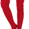 SherryDC Women's Cable Knit Thigh High Socks Winter Boot Stockings Extra Long Over Knee High Leg Warmers - Image 2