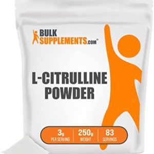 BulkSupplements.com L-Citrulline Powder - Citrulline Supplement for Circulation & Muscle Recovery - Unflavored, Gluten Free - 3g per Servings, 83 Servings (250 Grams - 8.8 oz)