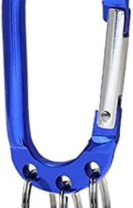 Mallofusa Aluminum D-Shaped Carabiner Buckle With 3 Keychian Clip Spring Carabiner Hook Snap Key Chain